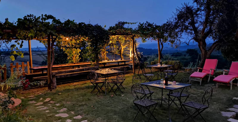 Sonnenuntergang mit Blick auf das Val d'Orcia, Toskana