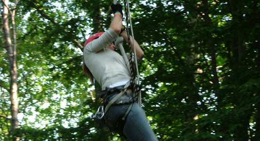 Zipline im Abenteuerpark von Veglio