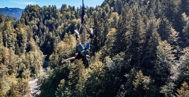 Naturkulisse der Bungy Jumping Location in Lingenau