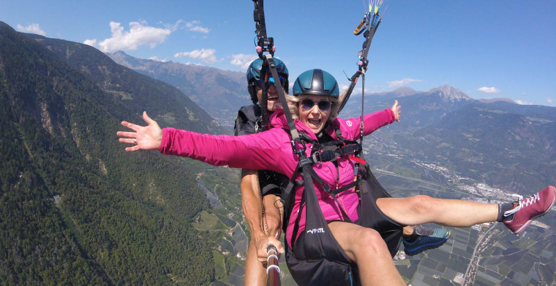 Unvergesslicher Tandemflug über das Vigiljoch bei Lana