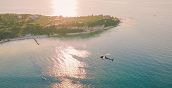 Aussicht aus dem helikopter gardasee über Punta San Vigilio