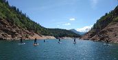SUP Tour auf dem Fluss Etsch in der Vinschgau