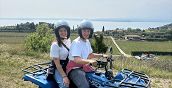 Panoramablick auf den Gardasee während der Quad-Tour durch die Hügel von Bardolino.