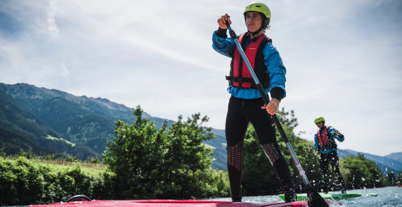 Outdoor Aktivität mit River SUP in Naturns