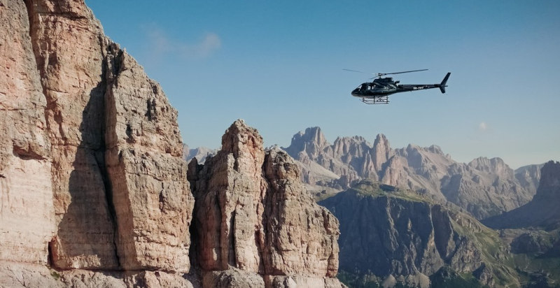 Hubschrauberflug über Ritten und Dolomiten, Südtirol